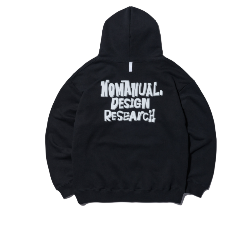 NOMANUAL(ノーマニュアル) DOODLE LOGO HOODIE - BLACK