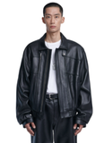 NOMANUAL(ノーマニュアル) NF LEATHER JACKET - BLACK