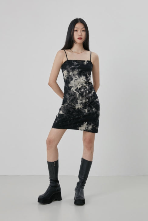 curetty (キュリティー)  C TIE DYE MIDI DRESS_BLACK