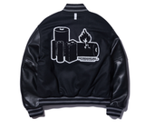 NOMANUAL(ノーマニュアル)  WL VARSITY JACKET - BLACK