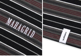 mahagrid (マハグリッド) SERIF LOGO STRIPED LS TEE [BLACK]