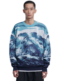 NOMANUAL(ノーマニュアル)  LANDSCAPE JACQUARD KNIT - BLUE