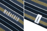 mahagrid (マハグリッド) SERIF LOGO STRIPED LS TEE [NAVY]