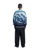 NOMANUAL(ノーマニュアル)  LANDSCAPE JACQUARD KNIT - BLUE