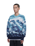 NOMANUAL(ノーマニュアル)  LANDSCAPE JACQUARD KNIT - BLUE