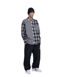 NOMANUAL(ノーマニュアル) M.P CHECK SHIRT - BLACK