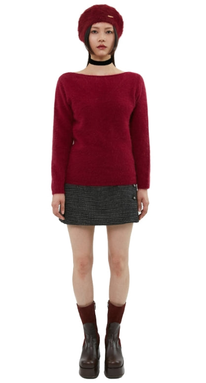 curetty (キュリティー)  C METAL LOGO ANGORA BERET_BURGUNDY