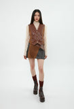 curetty (キュリティー) C MIXED LEATHER VEST_BROWN
