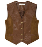 curetty (キュリティー) C MIXED LEATHER VEST_BROWN