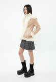 curetty (キュリティー) C FUR TRIMMING SUEDE JACKET_BROWN