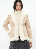 curetty (キュリティー) C FUR TRIMMING SUEDE JACKET_BROWN