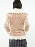 curetty (キュリティー) C FUR TRIMMING SUEDE JACKET_BROWN