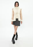 curetty (キュリティー) C FUR TRIMMING SUEDE JACKET_BROWN