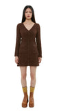 curetty (キュリティー) C BUTTON POINT METALLIC KNIT DRESS_BROWN