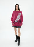 curetty (キュリティー)  C 90S GRAPHIC JACQUARD KNIT TOP_PINK