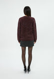 curetty (キュリティー)  C METALLIC V-NECK OVERSIZED KNIT TOP_BURGUNDY