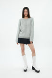 curetty (キュリティー)  C METALLIC V-NECK OVERSIZED KNIT TOP_MINT