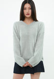 curetty (キュリティー)  C METALLIC V-NECK OVERSIZED KNIT TOP_MINT