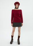 curetty (キュリティー)  C ANGORA BACK POINT KNIT TOP_BURGUNDY