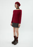 curetty (キュリティー)  C ANGORA BACK POINT KNIT TOP_BURGUNDY