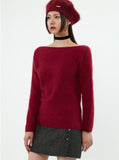 curetty (キュリティー)  C ANGORA BACK POINT KNIT TOP_BURGUNDY