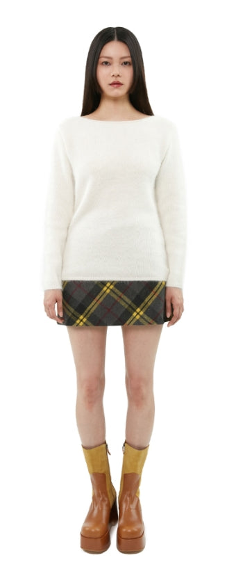 curetty (キュリティー)  C ANGORA BACK POINT KNIT TOP_IVORY