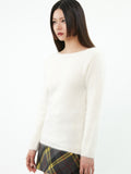 curetty (キュリティー)  C ANGORA BACK POINT KNIT TOP_IVORY