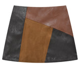curetty (キュリティー)  C MIXED PATCHWORK SKIRT_BROWN