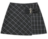 curetty (キュリティー)  C CHECKED BUCKLE WRAP SKIRT_BLACK