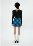 curetty (キュリティー)  C CHECKED A-LINE SKIRT_BLUE