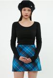 curetty (キュリティー)  C CHECKED A-LINE SKIRT_BLUE