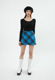 curetty (キュリティー)  C CHECKED A-LINE SKIRT_BLUE