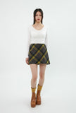 curetty (キュリティー)  C CHECKED A-LINE SKIRT_YELLOW