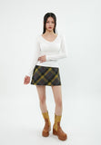 curetty (キュリティー)  C CHECKED A-LINE SKIRT_YELLOW