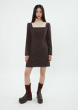 curetty (キュリティー) C DRAPED SQUARE-NECK DRESS_BROWN