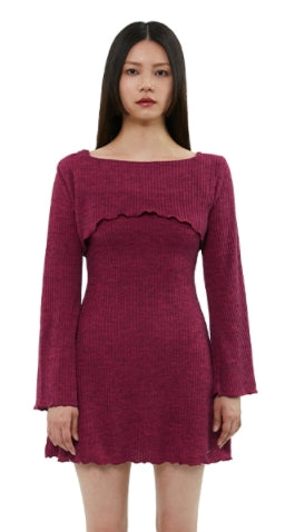 curetty (キュリティー) C CROP TOP SET-UP SLEEVELESS DRESS_BURGUNDY