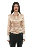 curetty (キュリティー)  C CONTRAST COLOR BLOUSE_BEIGE