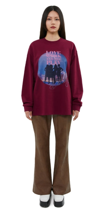 curetty (キュリティー)  C GRAPHIC OVERSIZED TOP_BURGUNDY