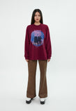 curetty (キュリティー)  C GRAPHIC OVERSIZED TOP_BURGUNDY