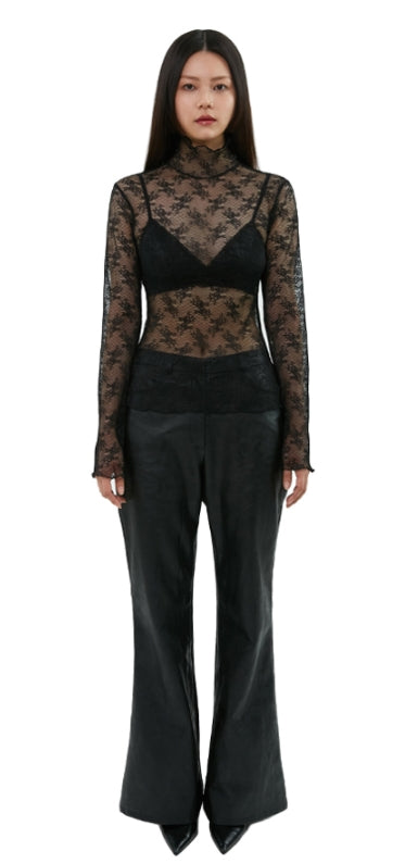 curetty (キュリティー)  C HIGH-NECK LACE TOP_BLACK