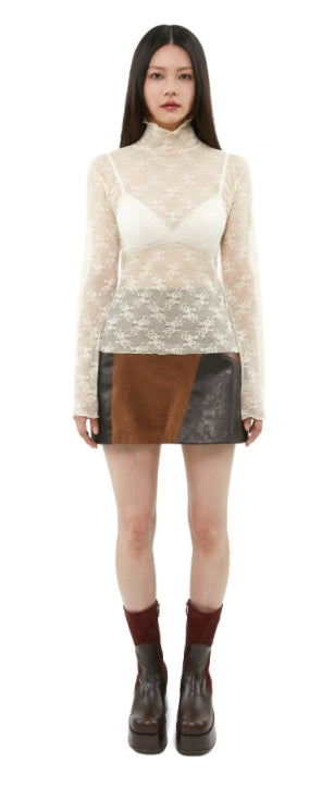 curetty (キュリティー)  C HIGH-NECK LACE TOP_BEIGE