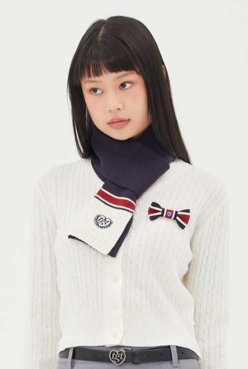 ロマンティッククラウン(ROMANTIC CROWN)  [TGT X RMTCRW]PETIT KNIT MUFFLER_NAVY