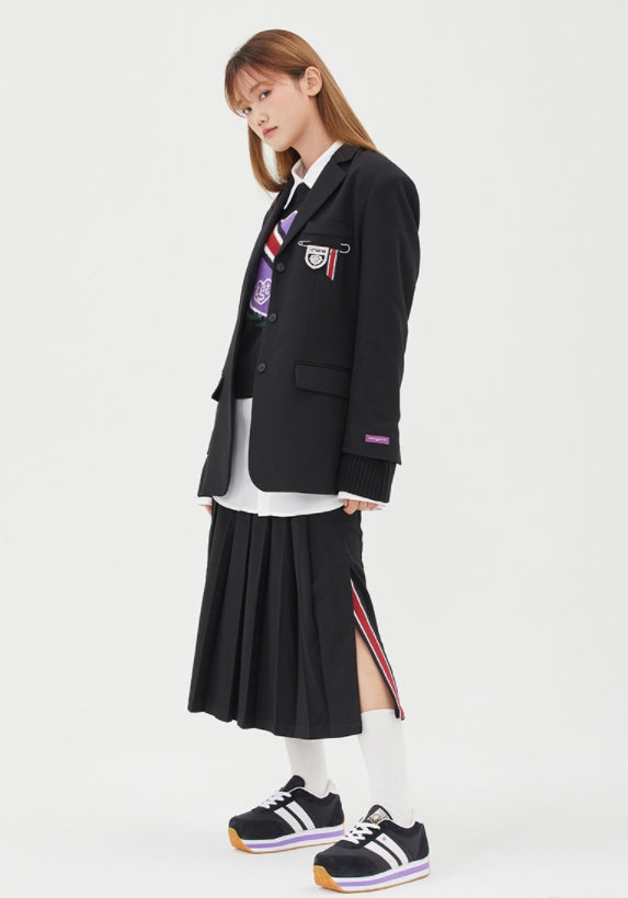 ロマンティッククラウン(ROMANTIC CROWN)  [TGT X RMTCRW]SLIT PLEATS SKIRT_BLACK