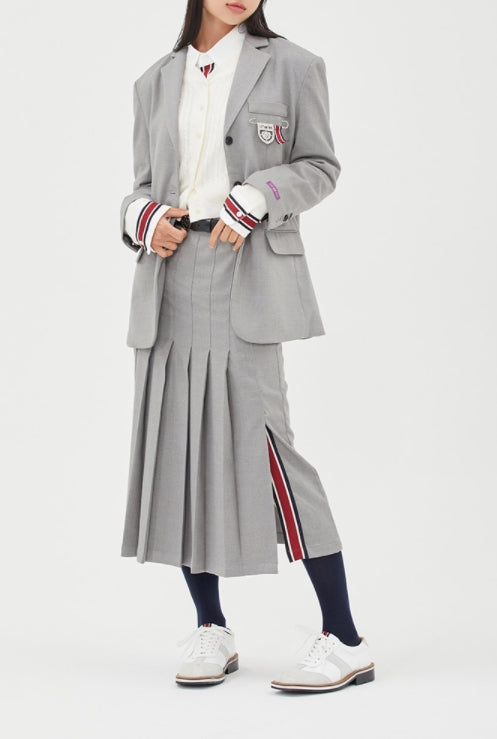 ロマンティッククラウン(ROMANTIC CROWN)  [TGT X RMTCRW]SLIT PLEATS SKIRT_GREY