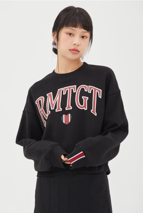 ロマンティッククラウン(ROMANTIC CROWN)  [TGT X RMTCRW]CROP SWEAT SHIRT_BLACK