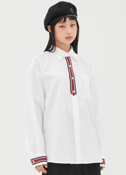 TARGETTO(ターゲット)  [TGT X RMTCRW] STRIPE TIE SHIRT_WHITE