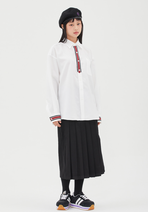 TARGETTO(ターゲット)  [TGT X RMTCRW] STRIPE TIE SHIRT_WHITE