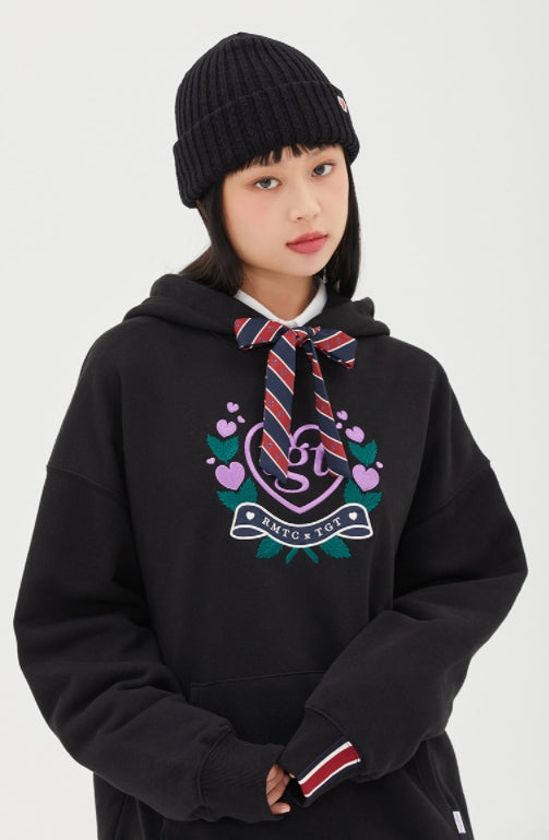 ロマンティッククラウン(ROMANTIC CROWN)  [TGT X RMTCRW]SCARF RIBBON HOODIE_BLACK