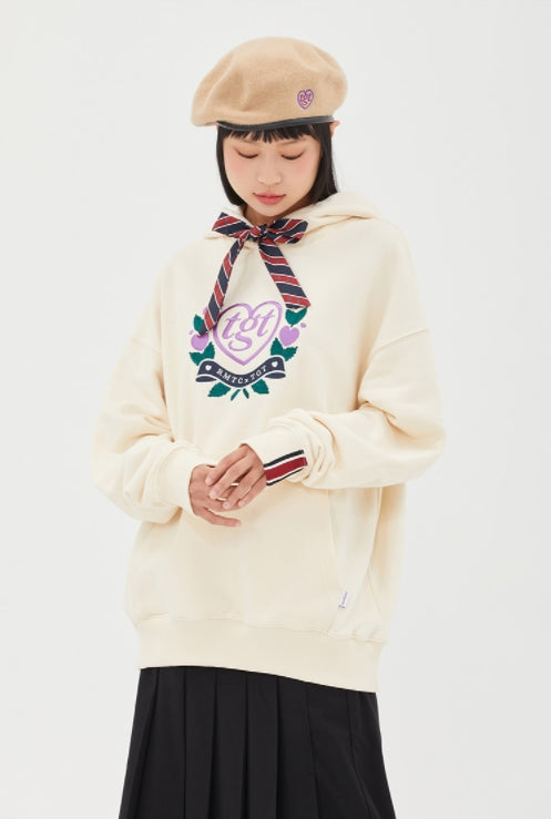 ロマンティッククラウン(ROMANTIC CROWN)  [TGT X RMTCRW]SCARF RIBBON HOODIE_OATMEAL