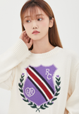 TARGETTO(ターゲット)  [TGT X RMTCRW]EMBLEM CROP KNIT_OATMEAL